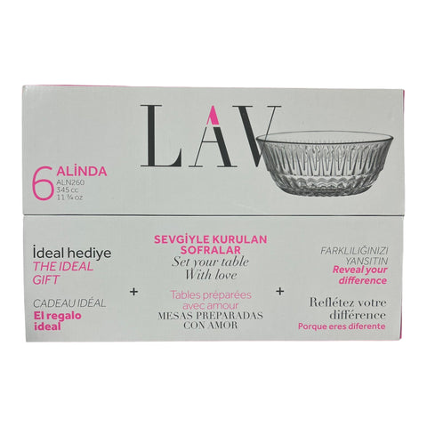 Set 6 boluri din sticla Lav Alinda