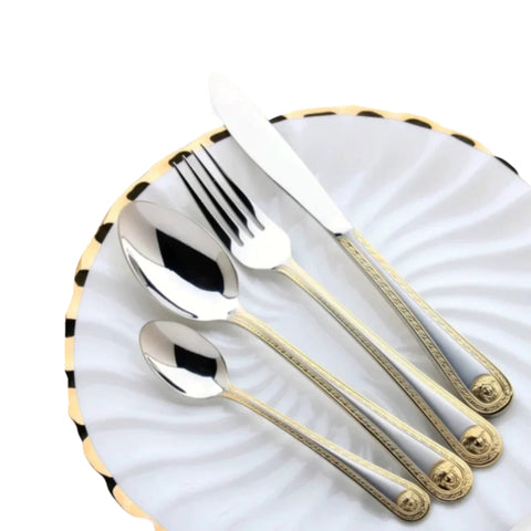 Set tacamuri pentru 12 persoane Versace otel inoxidabil 72 piese Bachmayer BM 7882 Cadoul perfect