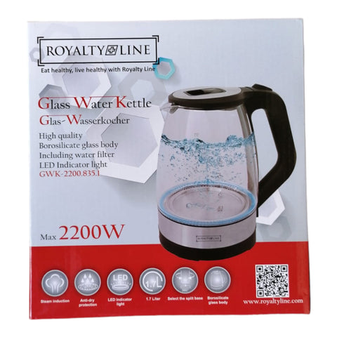 Fierbator electric din sticla 1.7 litri Royalty Line 2200W