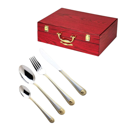 Set tacamuri pentru 12 persoane Versace otel inoxidabil 72 piese Bachmayer BM 7882 Cadoul perfect