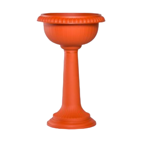 Ghiveci cu picior Amfora ND, inaltime 50 cm, diametru 26 cm, Maro