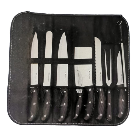 Set Profesional de Cutite si Ustensile cu husa de transportare neagra 10 Piese, ZP-888