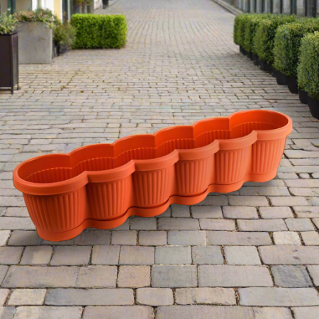 Jardiniera 60 cm ghiveci  Bella plastic maro  Eleganță și Funcționalitate pt terasa  Grădina Ta
