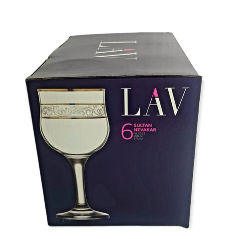 Set 6 pahare lux aurii suc apa tarie vin 200 ml Lav Adora Gold evenimente