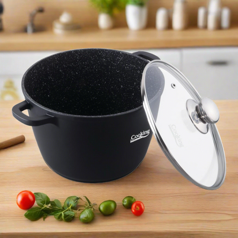 Oala 10 litri invelis de marmura capac de sticla Cooking oala ciorba sarmale GATESTE SANATOS Cadoul perfect
