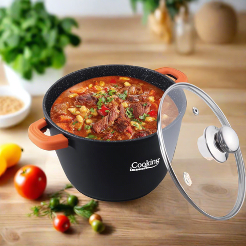 Oala 10 litri invelis de marmura capac de sticla Cooking oala ciorba sarmale GATESTE SANATOS Cadoul perfect
