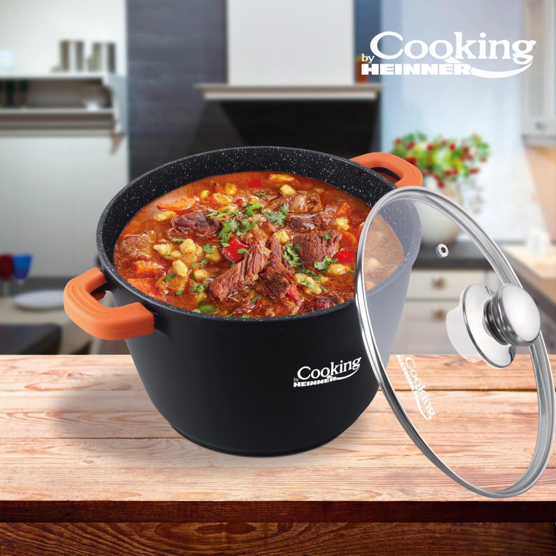 Oala 10 litri invelis de marmura capac de sticla Cooking oala ciorba sarmale GATESTE SANATOS Cadoul perfect