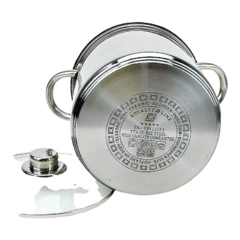 Oala 11 litri inox fund multistrat cu capac sticla Royalty Line  Gateste sanatos sp4