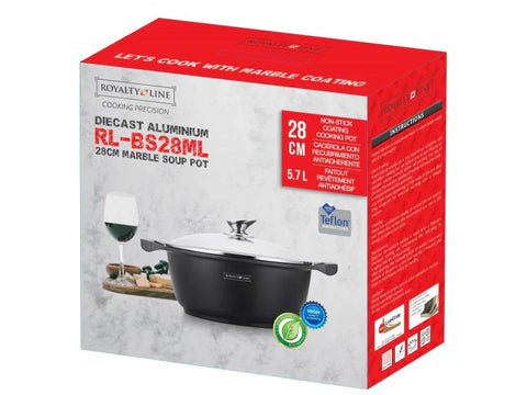 Cratita 5.7 litri interior marmura capac sticla Royalty Line 28 cm RL-BS 28ML GATESTE traditional SANATOS