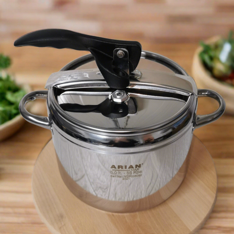 Oală sub presiune 5 litri inox cu fund multistrat Arian Cucta Ideala pentru sarmale si supe CADOUL PERFECT