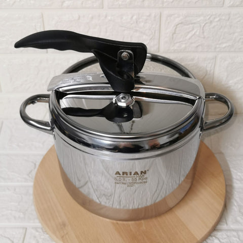 Oală sub presiune 5 litri inox cu fund multistrat Arian Cucta Ideala pentru sarmale si supe CADOUL PERFECT