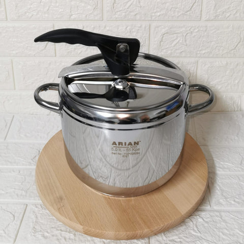 Oală sub presiune 5 litri inox cu fund multistrat Arian Cucta Ideala pentru sarmale si supe CADOUL PERFECT