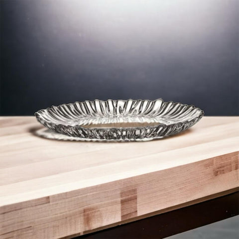 Platou aperitiv si desert oval din sticla rezistenta 27x20 cm Beauty