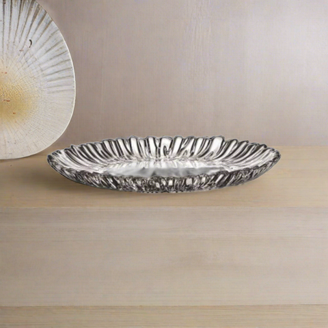 Platou aperitiv si desert oval din sticla rezistenta 27x20 cm Beauty