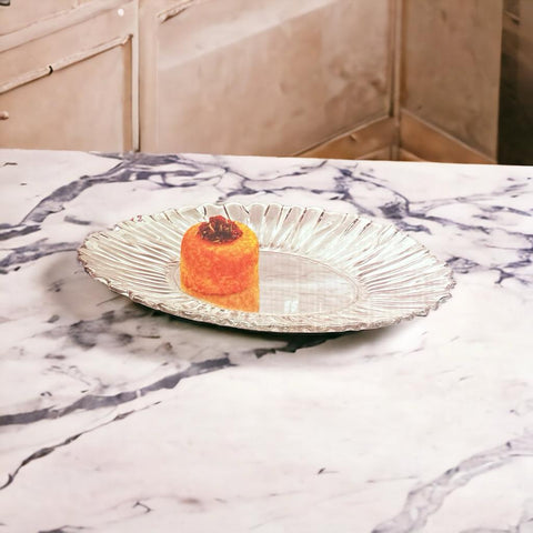 Platou aperitiv si desert oval din sticla rezistenta 27x20 cm Beauty