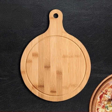 Platou pizza cu sant rotund  bambus pentru prezentare si servire 33/23 cm Servire Eleganta și Naturala
