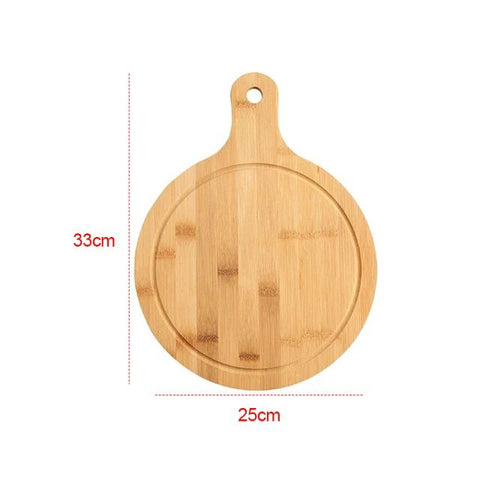Platou pizza cu sant rotund  bambus pentru prezentare si servire 33/23 cm Servire Eleganta și Naturala