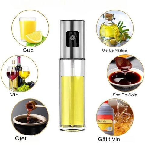 Pulverizator Reîncărcabil pentru Oțet, Ulei și Alte Lichide - 100 ml | Design Elegant și Funcțional