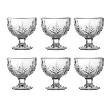 Set 6 cupe sticla pt înghetata/salată fructe 300 ml Sonia terasa piscina evenimente