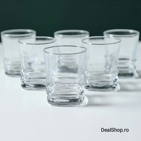 Set 6 pahare sticla pentru tuica lichior Lav Elegan 80 ml terasa evenimente