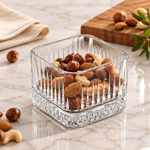 Set 4 boluri Elysia 235 ml din sticlă – boluri pentru desert, gustări și sosuri, design elegant