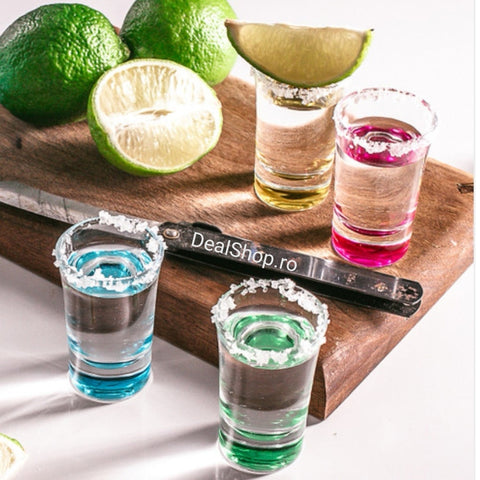 Set 18 pahare sticla color, 390 ml, 290 ml și 34 ml ideale pentru evenimente cadoul perfect