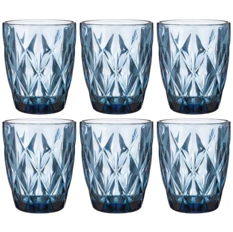 Set de 6 pahare din sticla, 300 ml, blue terasa evenimente