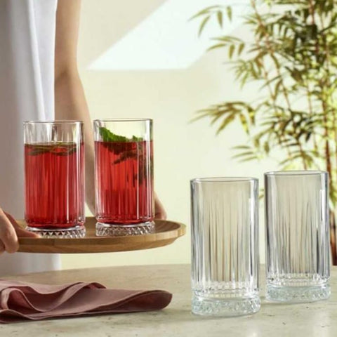 Set 6 pahare sticla 300 ml MANSOURA LINES,cadoul perfect pt terasa evenimente
