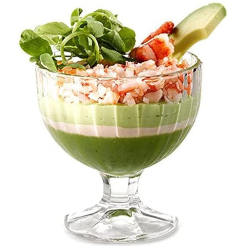 Set 6 cupe înghețata/salata fructe din sticla Flamengo 300 ml Rasfat cu stil la fiecare desert
