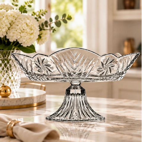 Fructieră cu picior Pasabahce Stella 32 cm din sticlă – Platou elegant pentru fructe și servire festivă 96799