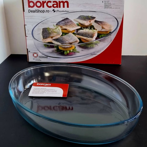 Tava yena termorezistenta ovala Borcam 3,2 Litri 35 x 24 cm 59074
