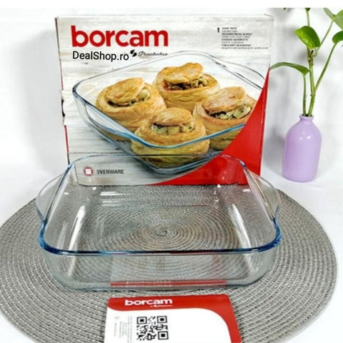 Tava yena 2 litri patrata termorezistenta Borcam 59034