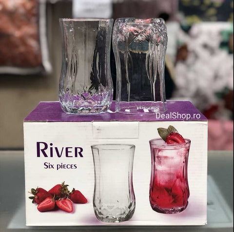 Set 12 pahare din sticla River 310 ml și 330 ml evenimente