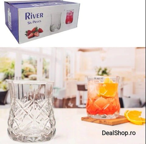 Set 12 pahare din sticla River 310 ml și 330 ml evenimente