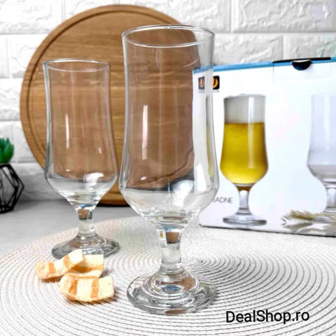 Set 6 pahare bere suc apa înghețată cu Picior CADOUL PERFECT 365 ml Ariadne Cocktailuri la terasa piscina si evenimente