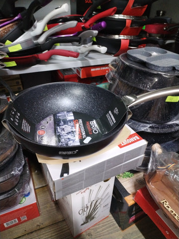 Tigaie wok cu invelis de marmura Brio 28 cm gateste sanatos