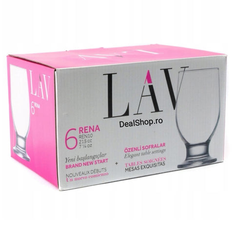 Set 12 pahare sticla LAV RENA 215 ml terasa piscina evenimente