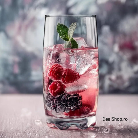 Set 6 pahare pentru apa suc vin bere Lav Adora 390 ml sticla transparenta