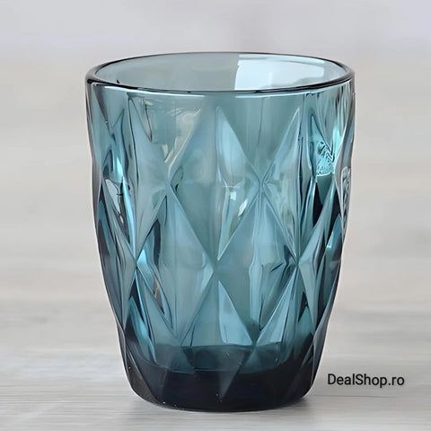 Set de 6 pahare din sticla, 300 ml, blue terasa evenimente