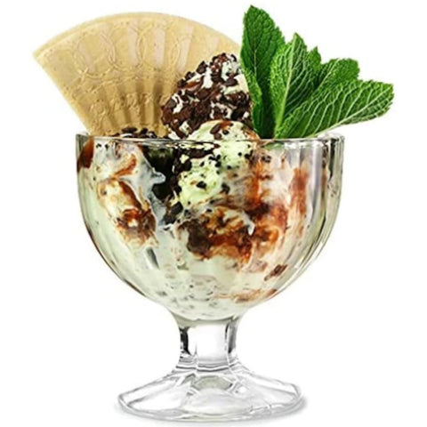 Set 6 cupe înghețata/salata fructe din sticla Flamengo 300 ml Rasfat cu stil la fiecare desert