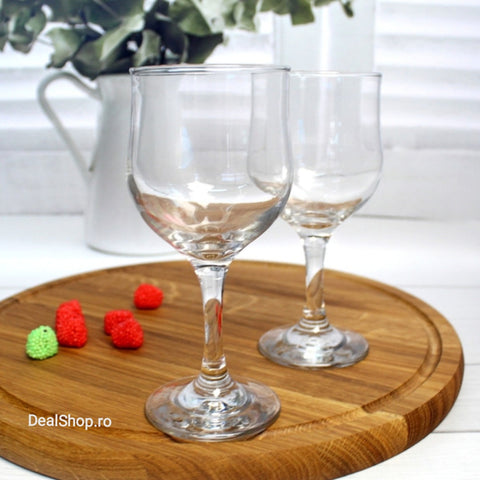 Set 6 pahare din sticla pentru vin, Pasabahce Tulipe 240 ml terasa piscina evenimente