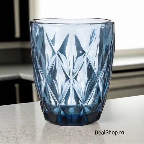 Set de 6 pahare din sticla, 300 ml, blue terasa evenimente
