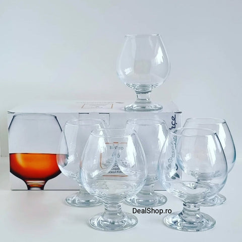 Set 12 Pahare din Sticlă pentru Cognac Pasabahce Bistro Eleganta pt Bauturi Fine la Terasa sau evenimente