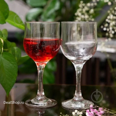 Set 6 pahare din sticla pentru vin, Pasabahce Tulipe 240 ml terasa piscina evenimente
