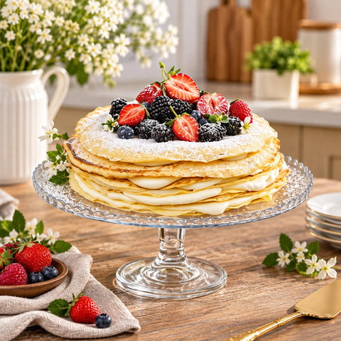 Platou pentru patiserie cu picior din sticlă Pattiserie 32 cm – Suport elegant pentru tort și deserturi 95117