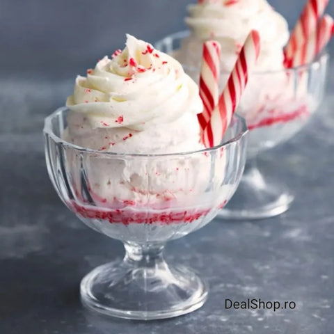 Set 6 cupe înghețata/salata fructe din sticla Flamengo 300 ml Rasfat cu stil la fiecare desert