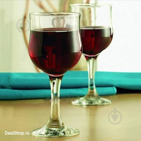 Set 6 pahare din sticla pentru vin, Pasabahce Tulipe 240 ml terasa piscina evenimente