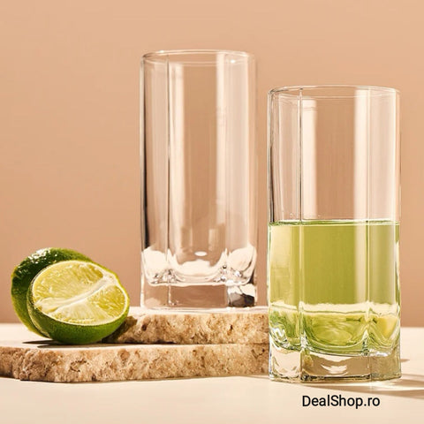 Set 6 Pahare din Sticla pentru Apa Suc Bere și Vin 440 ml Tango Long terasa evenimente