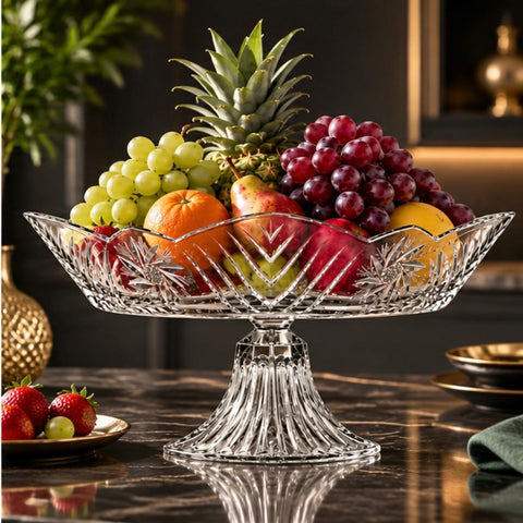 Fructieră cu picior Pasabahce Stella 32 cm din sticlă – Platou elegant pentru fructe și servire festivă 96799