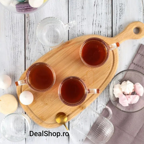 Set 6 Cesti Cafea Ceai sticla transparenta 270 ml Kaveh Lionel